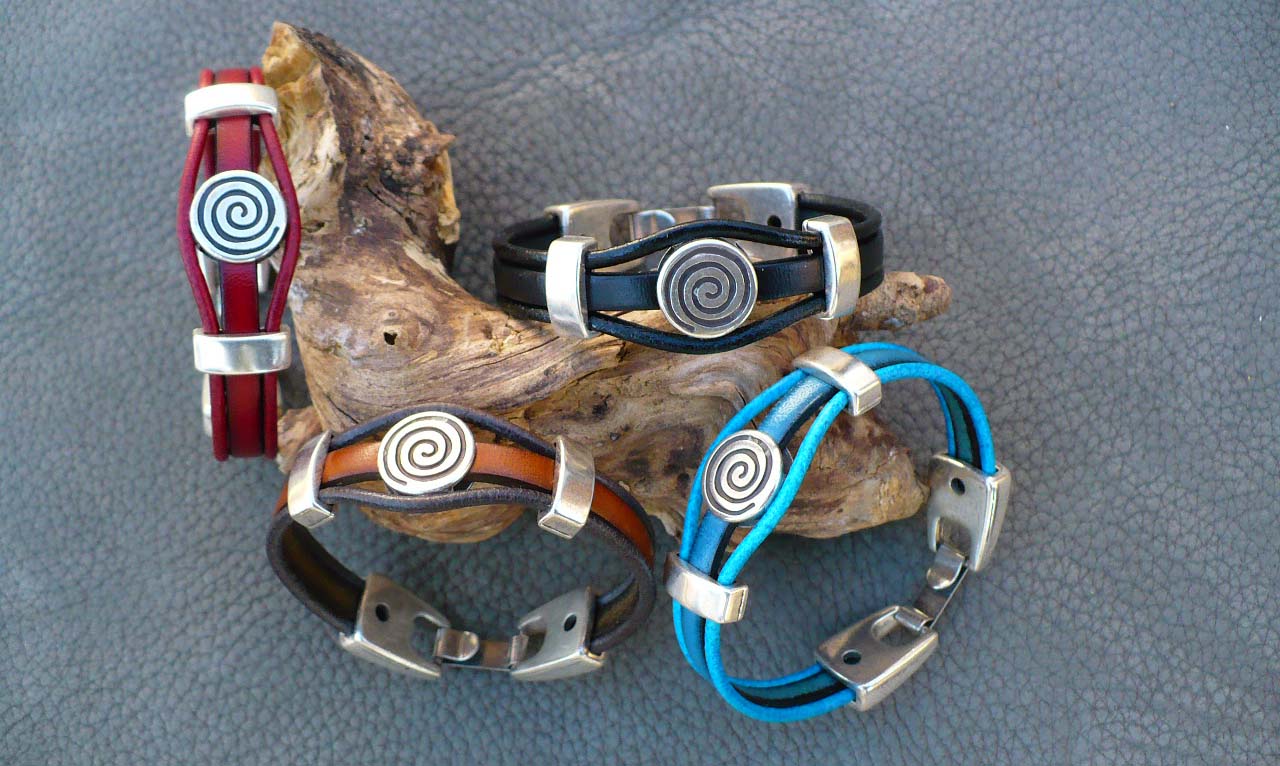 bracelet spirale bijoux cuir
